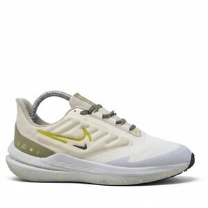 Nike Womens Air Winflo 9 Shield Running Shoes White Olive DM1104-100 Size 8
